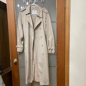 Crest Beige Double-Breasted Trench Coat